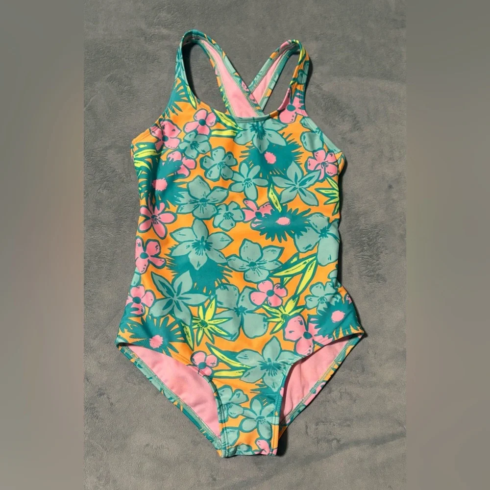 Cat and Jack girls floral swimsuit